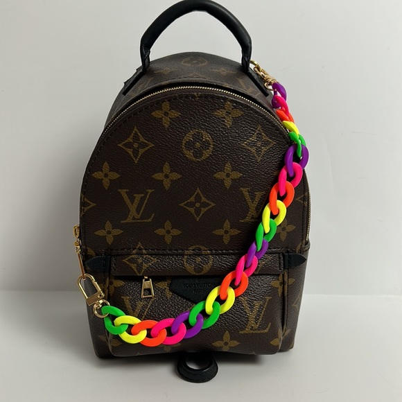 Acrylic smooth finish chain link strap, neon rainbow - Picture 6 of 6